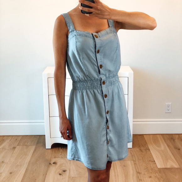 Looks by Lauren Dresses & Skirts - 🟡 SALE! CAPRI Blue Sleeveless Tencel Button Dress